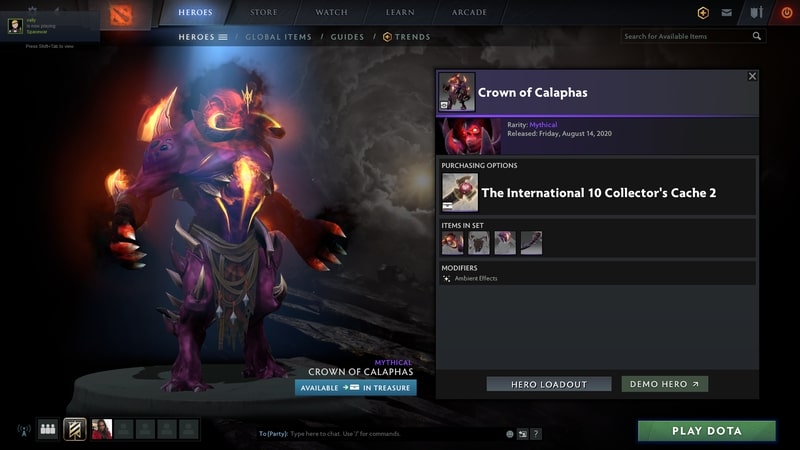 items set dota2 mới crown of calaphas